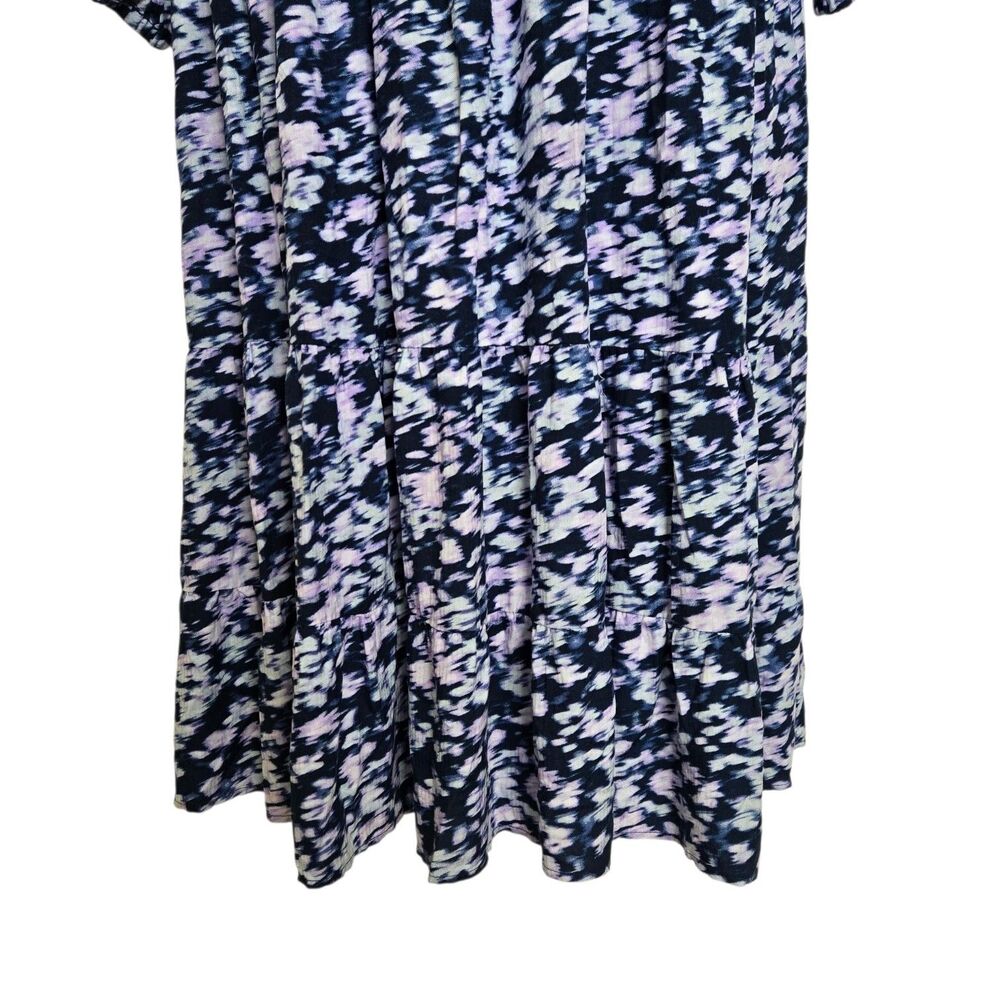NWT Terra & Sky Blue Purple Tie Dye Smocked Midi Dress 1X - Picture 6 of 9